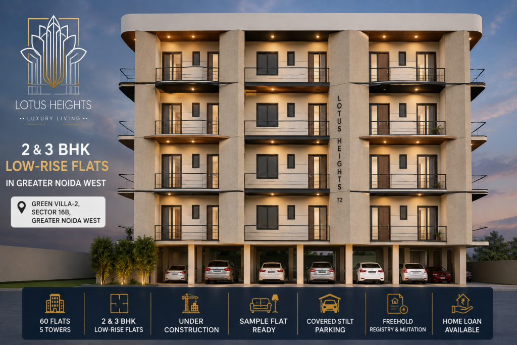 Lotus Heights 2 & 3 BHK low-rise flats in Sector 16B, Greater Noida West